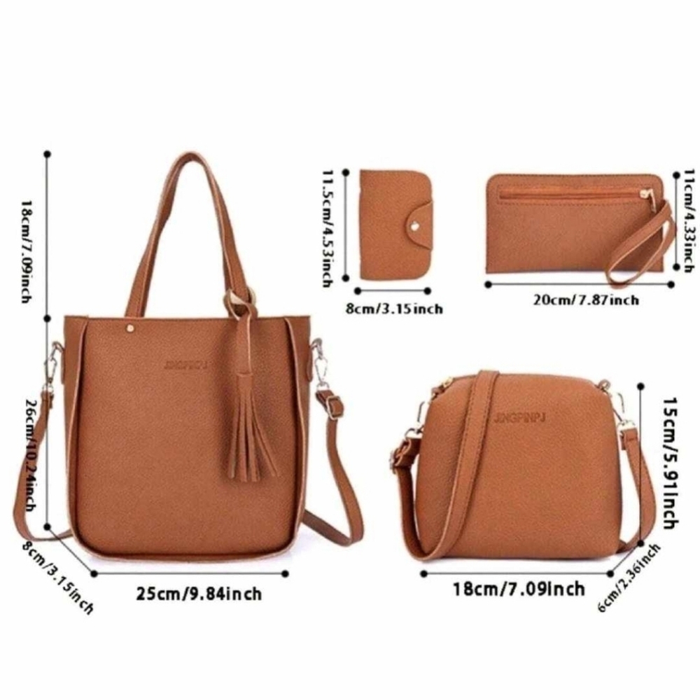 NEW Tan 4 Piece Purse Set - Picture 4 of 5